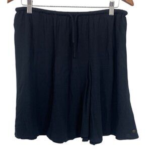 Roxy Northern Sky Skirt Large Black Viscose Women Elastic Waist Mini New